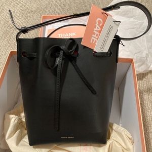 Mansur Gavriel mini bucket bag black/flamma New with tags and box